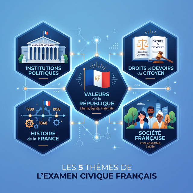 Les 5 Thématiques de l'Examen Civique 2026 : Répartition et Poids de Chaque Thème